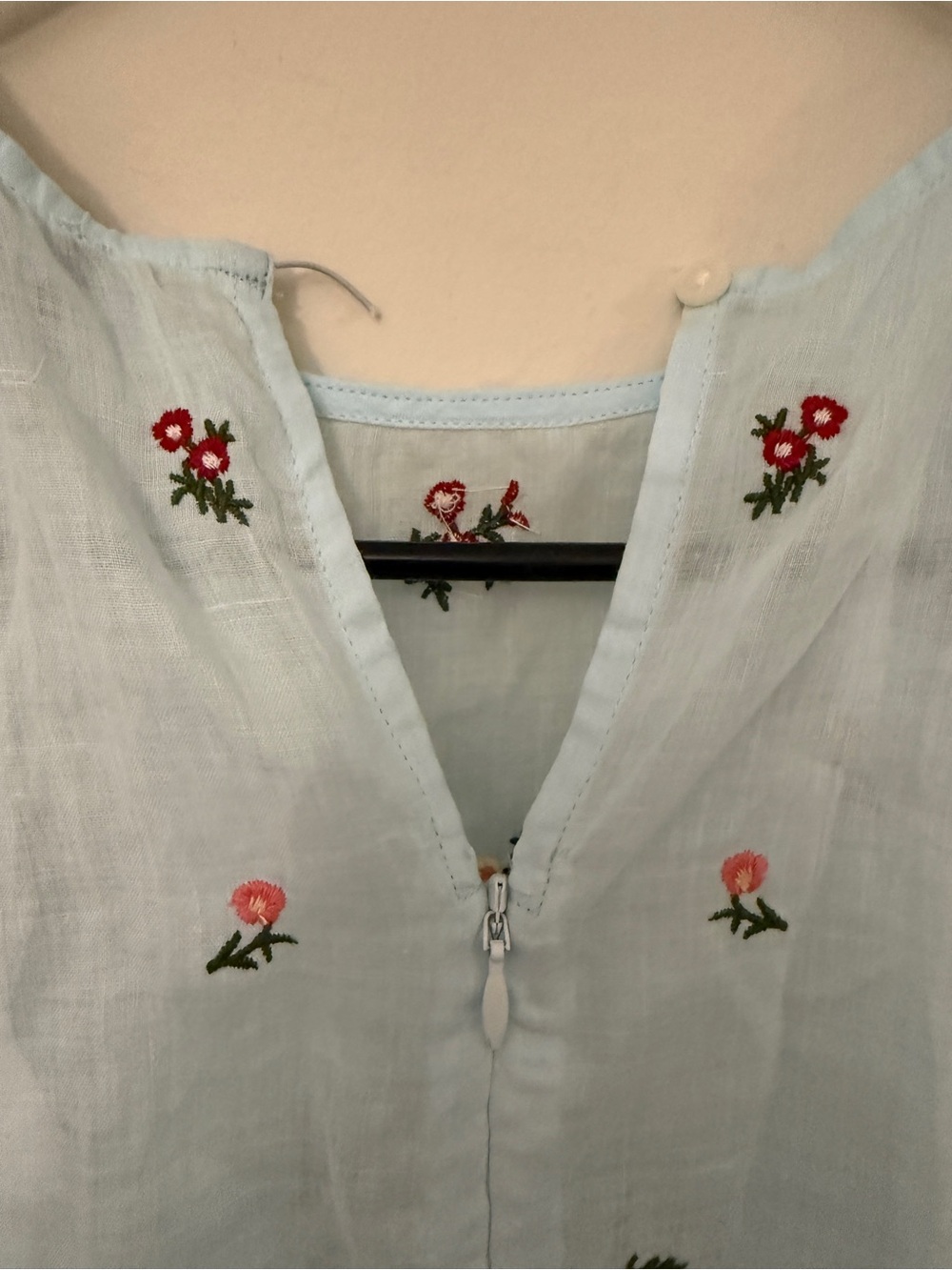JCREW Pintuck shell top in ramie with embroidered florals Size 4 CT109 NWT - Picture 8 of 14